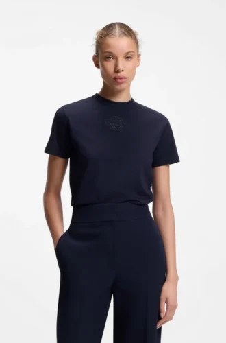 Cotton T-shirt with embroidered logo