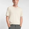 Cotton T-shirt with herringbone structure