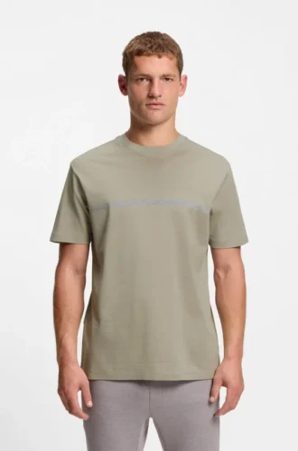 Cotton T-shirt with logo and stripe