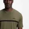 Cotton T-shirt with logo and stripe