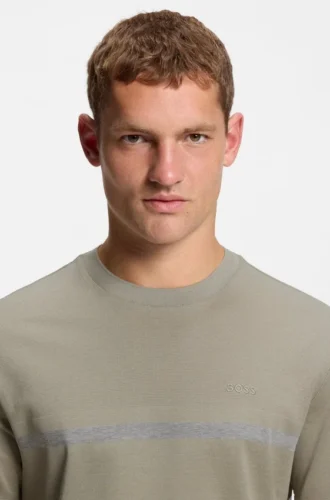 Cotton T-shirt with logo and stripe