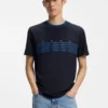 Cotton T-shirt with printed stripes Cotton T-shirt with printed stripes