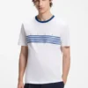 Cotton T-shirt with printed stripes Cotton T-shirt with printed stripes