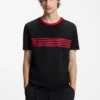 Cotton T-shirt with printed stripes Cotton T-shirt with printed stripes