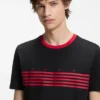 Cotton T-shirt with printed stripes Cotton T-shirt with printed stripes