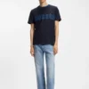 Cotton T-shirt with printed stripes Cotton T-shirt with printed stripes