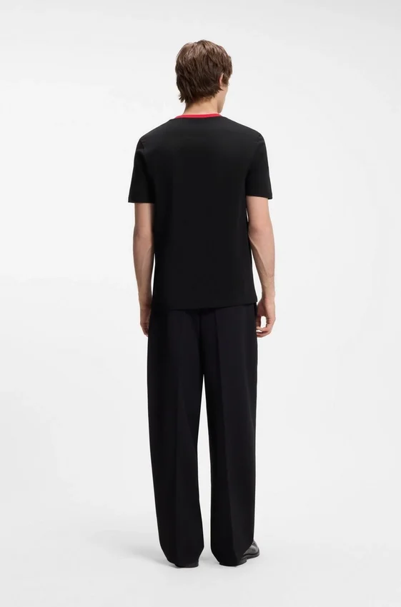 Cotton T-shirt with printed stripes Cotton T-shirt with printed stripes