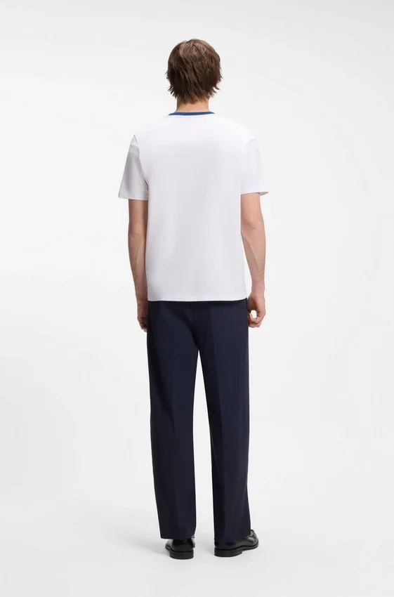 Cotton T-shirt with printed stripes Cotton T-shirt with printed stripes