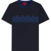 Cotton T-shirt with printed stripes Cotton T-shirt with printed stripes
