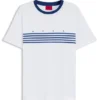Cotton T-shirt with printed stripes Cotton T-shirt with printed stripes