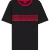 Cotton T-shirt with printed stripes Cotton T-shirt with printed stripes
