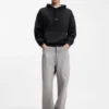 Cotton-terry hoodie with blue logo label