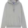 Cotton-terry hoodie with blue logo label