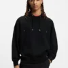 Cotton-terry hoodie with graphic print and embroidered logo Cotton-terry hoodie with graphic print and embroidered logo