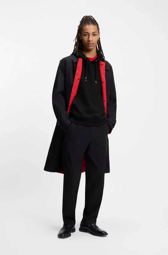 Cotton-terry hoodie with graphic print and embroidered logo Cotton-terry hoodie with graphic print and embroidered logo