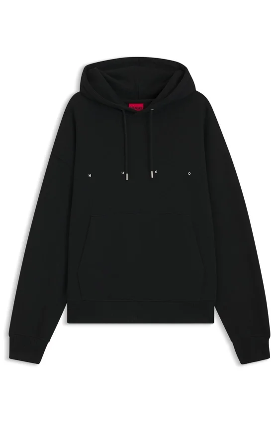 Cotton-terry hoodie with graphic print and embroidered logo Cotton-terry hoodie with graphic print and embroidered logo