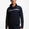 Cotton-terry jacket with logo and stripe