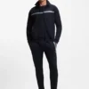 Cotton-terry jacket with logo and stripe