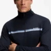 Cotton-terry jacket with logo and stripe