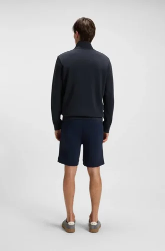 Cotton-terry jacket with logo patch