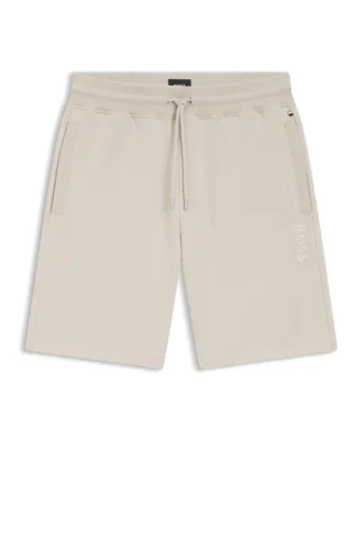 Cotton-terry shorts with chain-stitched logo