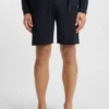 Cotton-terry shorts with logo and stripe