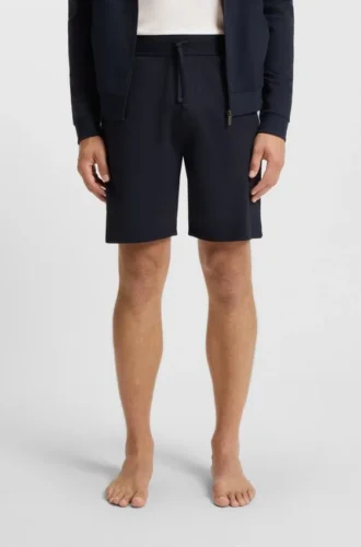 Cotton-terry shorts with logo and stripe
