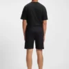 Cotton-terry shorts with logo and stripe