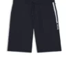 Cotton-terry shorts with logo and stripe
