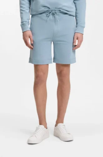 Cotton-terry shorts with logo patch