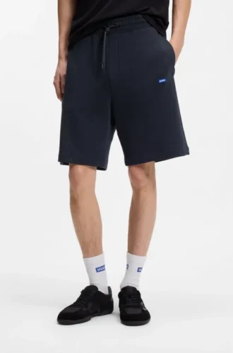 Cotton-terry shorts with logo patch