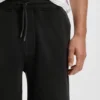Cotton-terry shorts with logo patch
