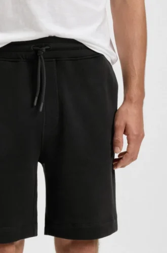 Cotton-terry shorts with logo patch