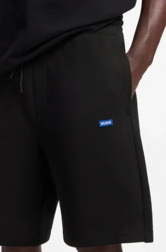 Cotton-terry shorts with logo patch