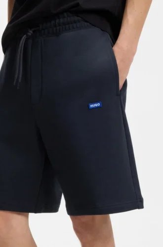 Cotton-terry shorts with logo patch