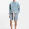Cotton-terry shorts with logo patch
