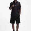 Cotton-terry shorts with logo patch