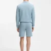 Cotton-terry shorts with logo patch