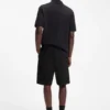 Cotton-terry shorts with logo patch
