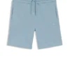 Cotton-terry shorts with logo patch