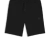 Cotton-terry shorts with logo patch