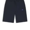 Cotton-terry shorts with logo patch