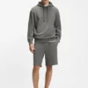 Cotton-terry shorts with logo print