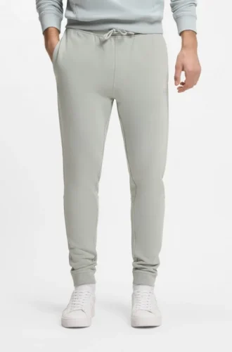 Cotton-terry sweatpants with logo patch
