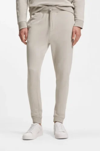 Cotton-terry sweatpants with logo patch