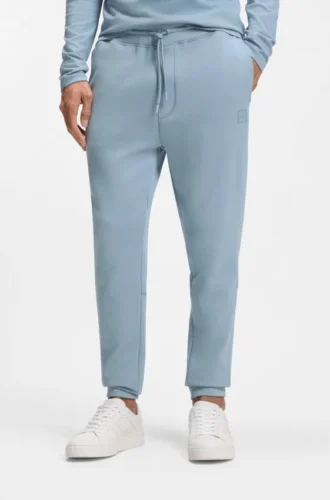 Cotton-terry sweatpants with logo patch
