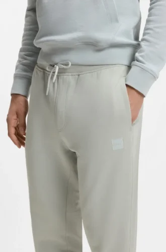 Cotton-terry sweatpants with logo patch