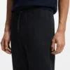 Cotton-terry sweatpants with logo patch
