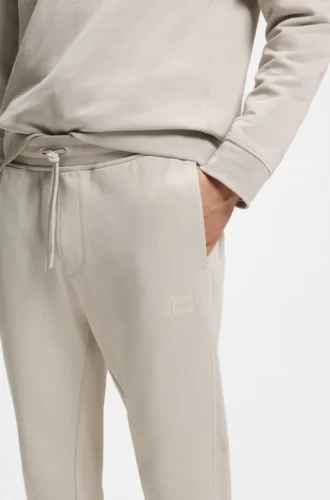 Cotton-terry sweatpants with logo patch