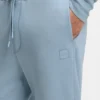 Cotton-terry sweatpants with logo patch